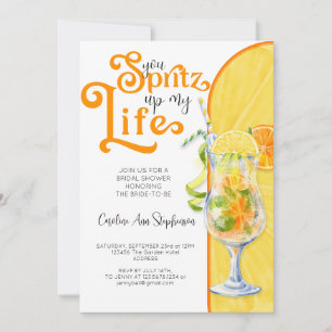 Invitación Cóctel Aperol Spritz Ducha de novias al estilo ita