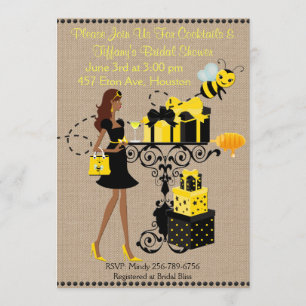 Invitación Cóctel Bumble Bee Conservar Tranquila Ducha Bridal