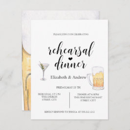 Invitación Cóctel, cena de ensayo de cerveza