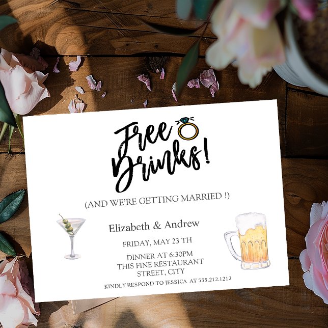 Invitación Cóctel, cerveza, Boda de bebidas gratis (Subido por el creador)