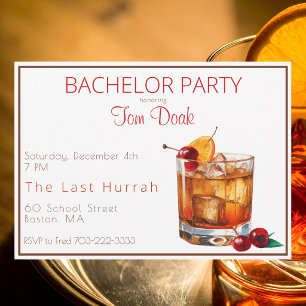 Invitación Cóctel Clásico de Soltero / Whisky Old Fashioned