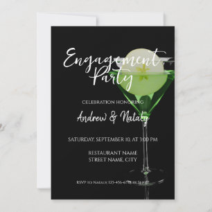 Invitación Cóctel de appletini verde con rodaja de manzana