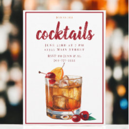 Invitación Cóctel de Bebida Old Fashion Party