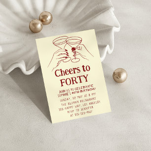 Invitación Cóctel de crema “Brindis por los cuarenta cumpleañ