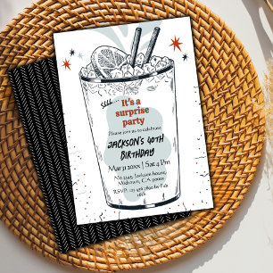 Invitación Cóctel de cumpleaños sorpresa de 40 años con tema