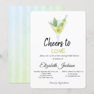 Invitación Cóctel de Despedida de Soltera de Rayas de Verano