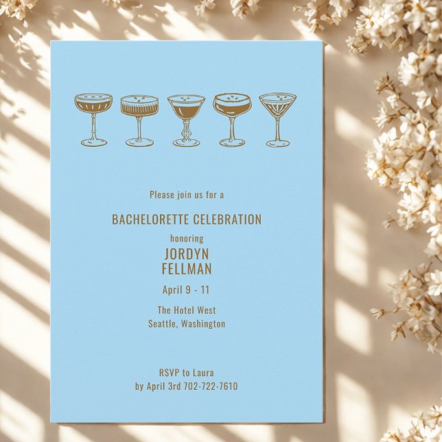 Invitación Cóctel de Espresso Azul para Despedida de Soltera  (Subido por el creador)
