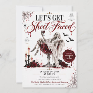 Invitación Cóctel de Esqueleto Espeluznante Fiesta de Hallowe