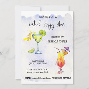 Invitación Cóctel de Hora Feliz Virtual en Cuarentena