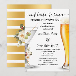 Invitación Cóctel de invierno & Cervezas antes de la ducha de