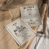 Cóctel de marco dibujado a mano retro todo en un B