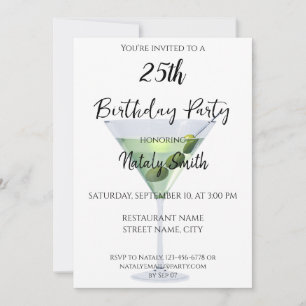 Invitación Cóctel de martini colorido