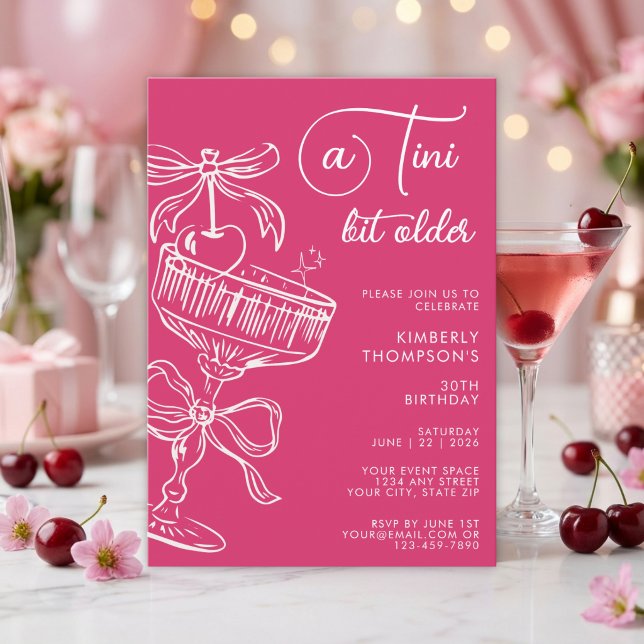 Invitación Cóctel de Moda Un Poco Más Viejo Cumpleaños 30 (Subido por el creador)