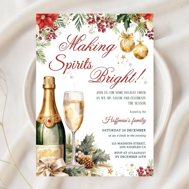 Invitación Cóctel de Navidad Making Spirits Bright (Subido por el creador)