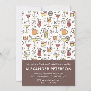 invitación Cóctel de Navidad Patrón de cóctel