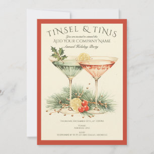 Invitación Cóctel de vacaciones de oficina para Navidades cor