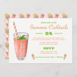 Invitación Cóctel del verano de la acuarela