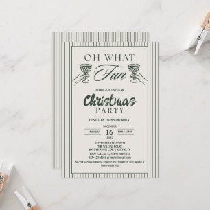 Invitación Coctel Divertido Oh Qué Diversión Fiesta de Navida