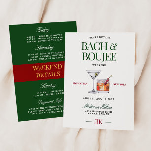 Invitación Cóctel Elegante Verde y Rojo Bach & Boujee Fin de 