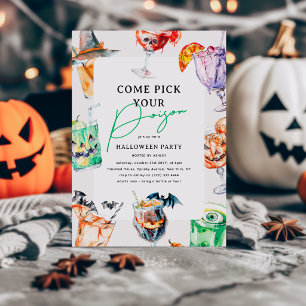 Invitación Cóctel Elige Tu Veneno Fiesta de Halloween para Ad