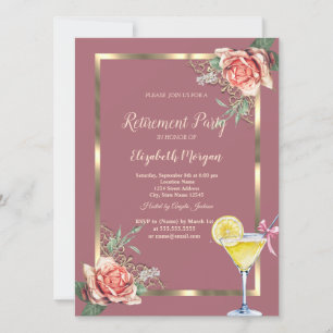 Invitación Cóctel Limón Floral Marco Rosas Jubilación