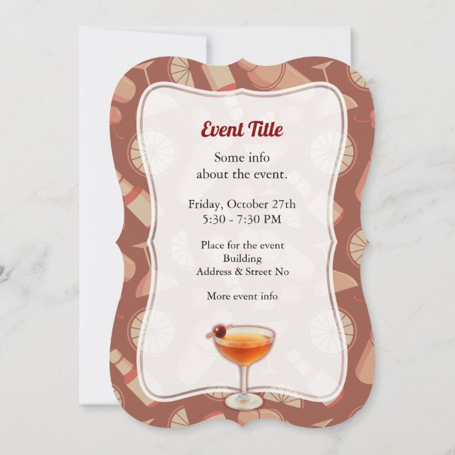 Invitación Cóctel Manhattan (Reverso)