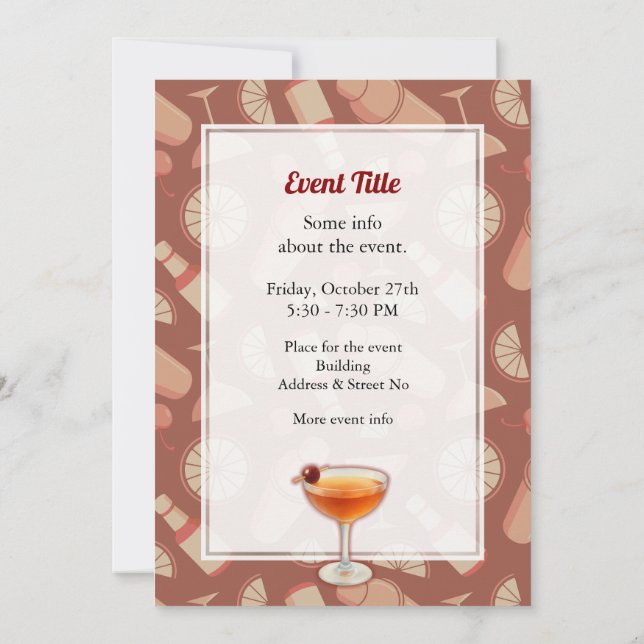 Invitación Cóctel Manhattan (Reverso)