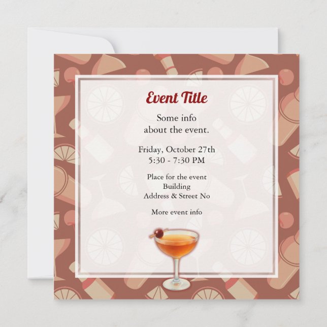 Invitación Cóctel Manhattan (Reverso)