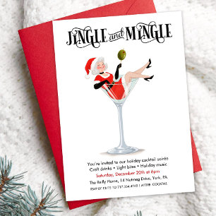 Invitación Cóctel Martini de Jingle y Mingle para las fiestas