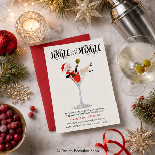 Invitación Cóctel Martini de Jingle y Mingle para las fiestas