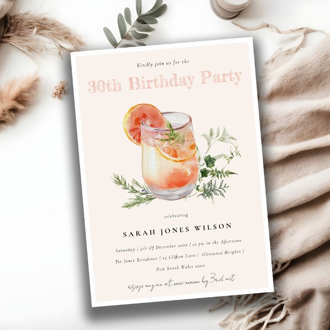 Invitación Cóctel Naranja Rosado de Rubor Cualquier fiesta de (Subido por el creador)