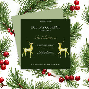 Invitación Cóctel Navideño Festivo de Reno Fiestero de Navida