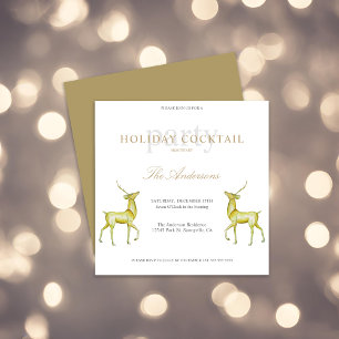 Invitación Cóctel Navideño Fiesta Renos Festivos