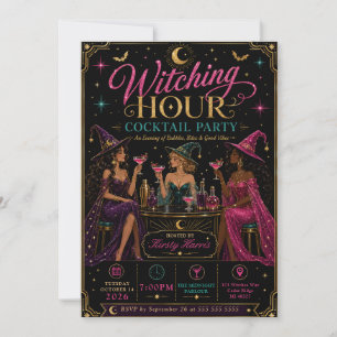 Invitación Cóctel Witching Hour Fiesta de Halloween