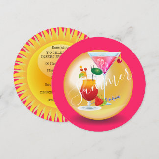 Invitación Cócteles adultos fiesta de piscina tropical de ver