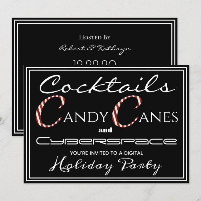Invitación Cócteles, cañas de caramelo y fiesta de vacaciones (Anverso / Reverso)