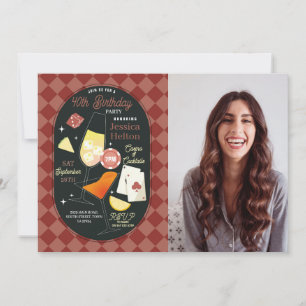 Invitación Cócteles de Casino Las Vegas Foto de Dados de Cump