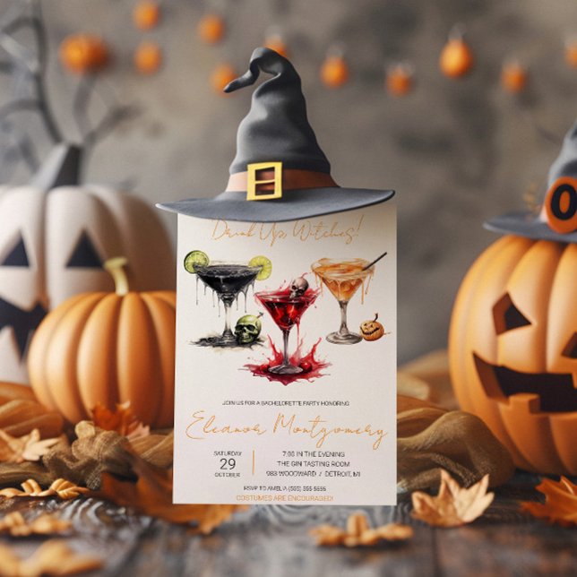 Invitación Cócteles de Halloween, bebidas, despedida de solte (Subido por el creador)