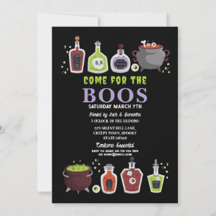 Invitación Cócteles de Halloween Skulls Booze Boos