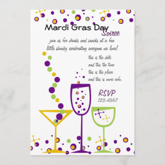 Invitación Cócteles de Mardi Gras