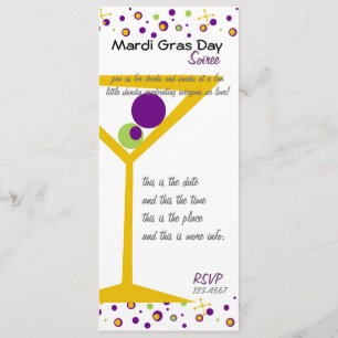 Invitación Cócteles de Mardi Gras