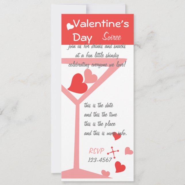 Invitación Cócteles de San Valentín (Anverso)