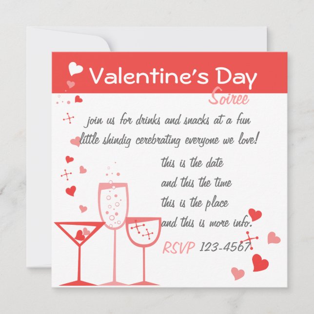 Invitación Cócteles de San Valentín (Anverso)