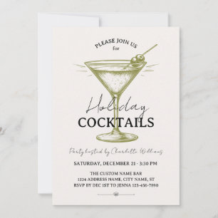 Invitación Cócteles de vacaciones Bebidas de crema verde Navi