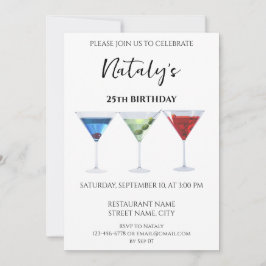 Invitación Cócteles divertidos coloridos