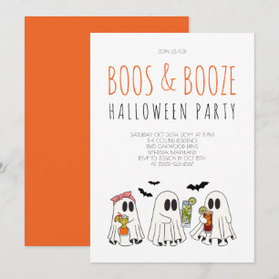 Invitación Cócteles Divertidos de Fantasmas, Bufidos y Bebida