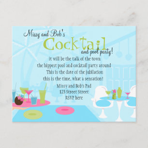 Invitación Cócteles en la piscina