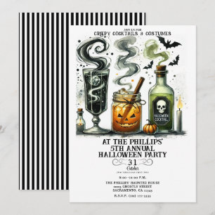 Invitación Cócteles espeluznantes y lindos para una fiesta de