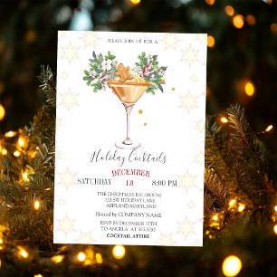 Invitación Cócteles festivos Galleta de jengibre Navidad 