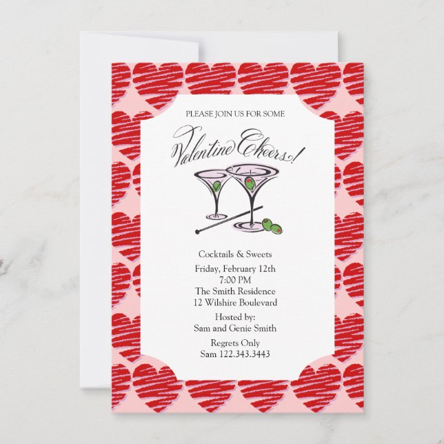Invitación Cócteles Fiestas de San Valentín (Anverso)